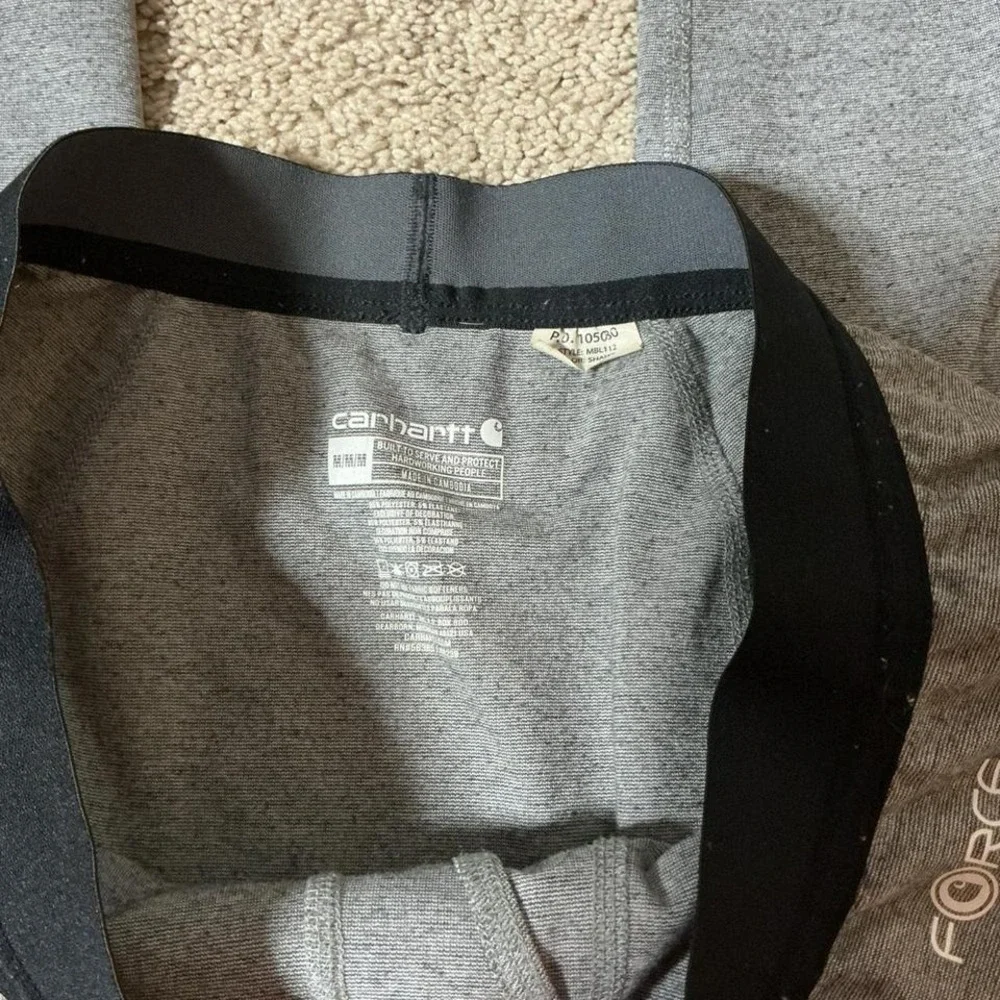 Carhartt Force‎ Mens Gray Thermal Base Layer Pants MBL112 Size Medium